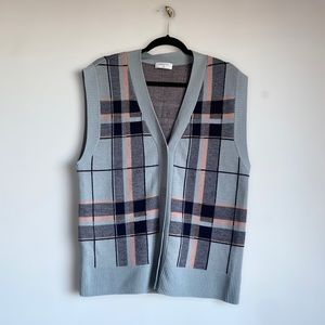 Aritzia Babaton 100% Merino Wool Plaid Vest